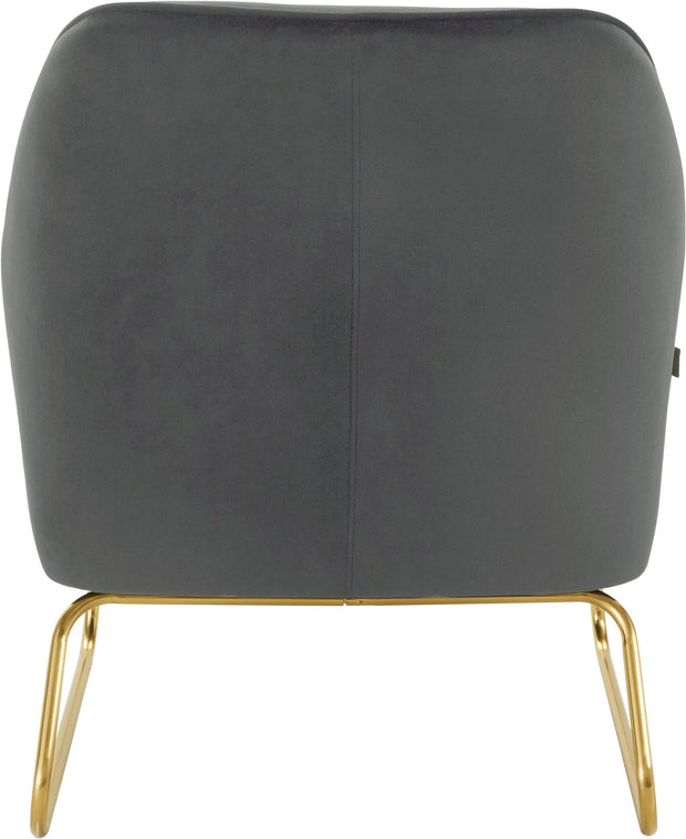 Dorel Home Fotoliu fix tapitat cu stofa, Joshua Velvet Gri / Auriu, l65xA78xH80 cm