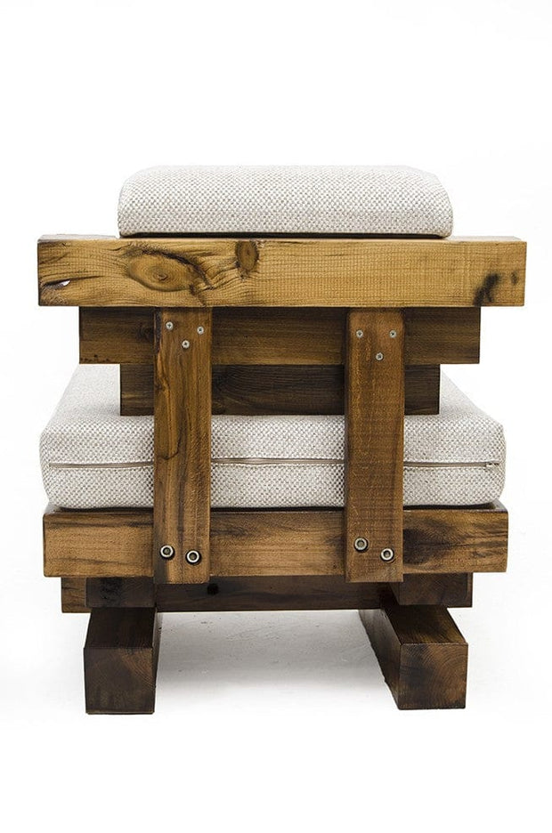 Asir Fotoliu fix tapitat cu stofa, Juna Ivoir / Maro, l60xA50xH65 cm