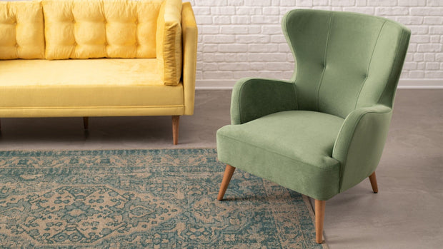 Asir Fotoliu fix tapitat cu stofa, Karina Verde Deschis, l73xA80xH87 cm