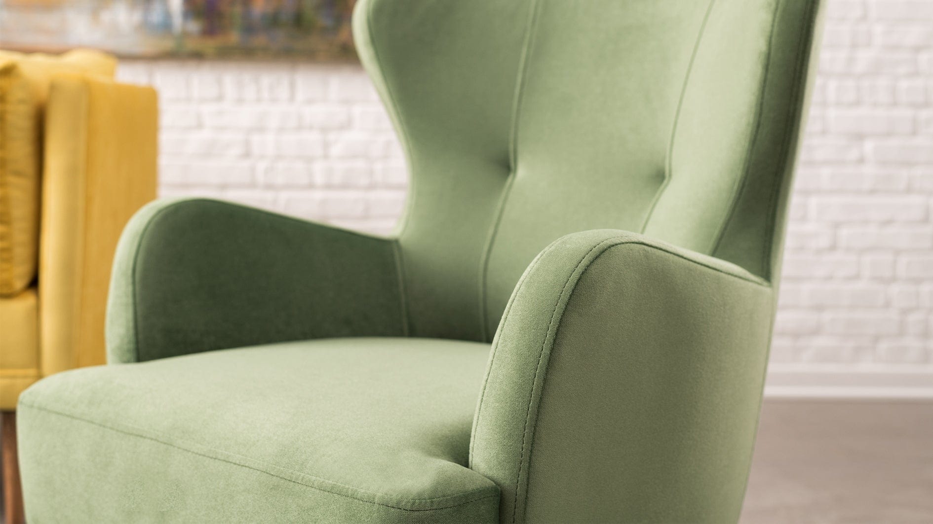 Asir Fotoliu fix tapitat cu stofa, Karina Verde Deschis, l73xA80xH87 cm