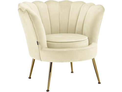 Dorel Home Fotoliu fix tapitat cu stofa, Kelsey Velvet Crem / Auriu, l81xA69xH77 cm