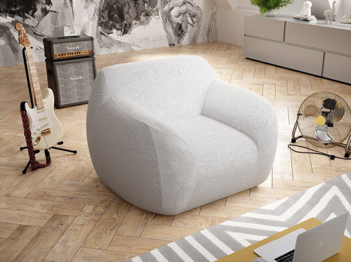 Fotoliu fix tapitat cu stofa Lapid 03, Tedis Gri Deschis, l117xA108xH77 cm