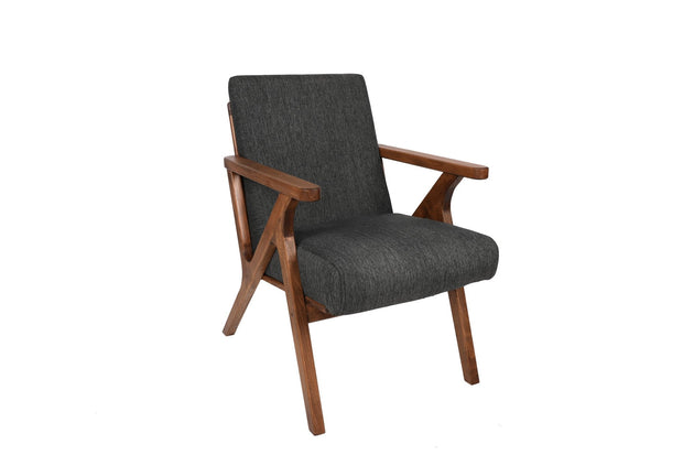 Asir Fotoliu fix tapitat cu stofa, Melody Antracit / Fag, l64xA50xH93 cm