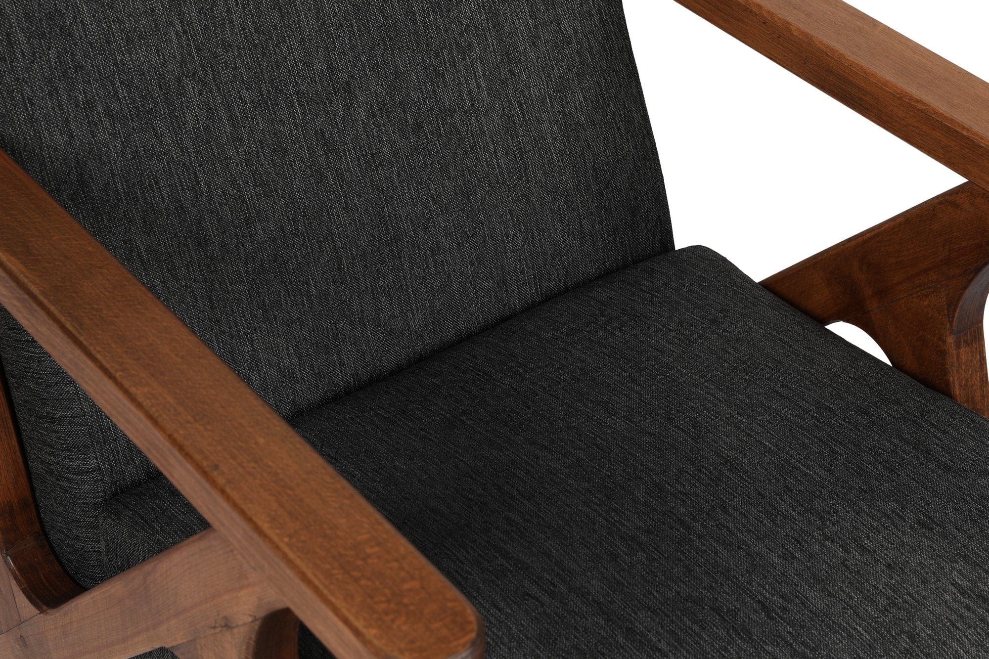 Asir Fotoliu fix tapitat cu stofa, Melody Antracit / Fag, l64xA50xH93 cm