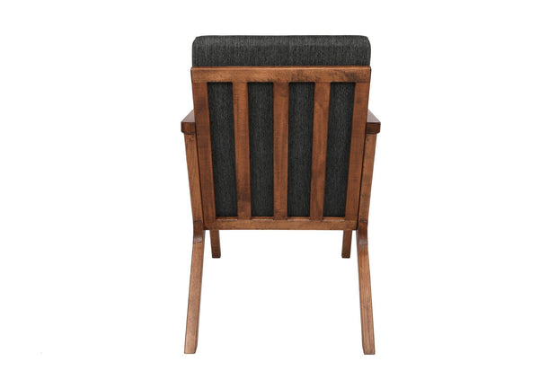 Asir Fotoliu fix tapitat cu stofa, Melody Antracit / Fag, l64xA50xH93 cm