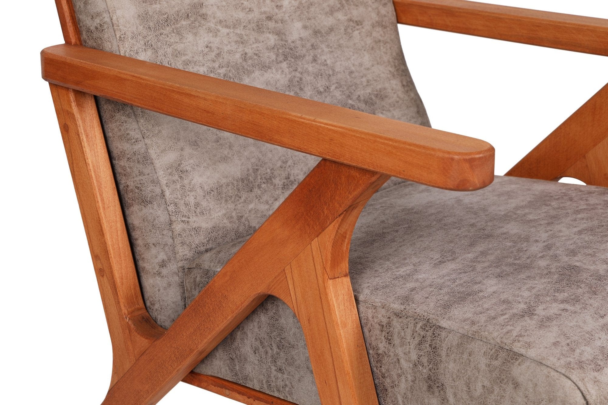 Asir Fotoliu fix tapitat cu stofa, Melody Gri / Fag, l64xA50xH93 cm