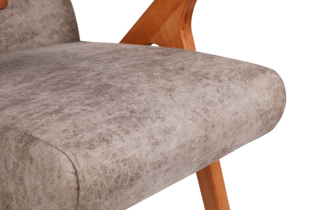 Asir Fotoliu fix tapitat cu stofa, Melody Gri / Fag, l64xA50xH93 cm