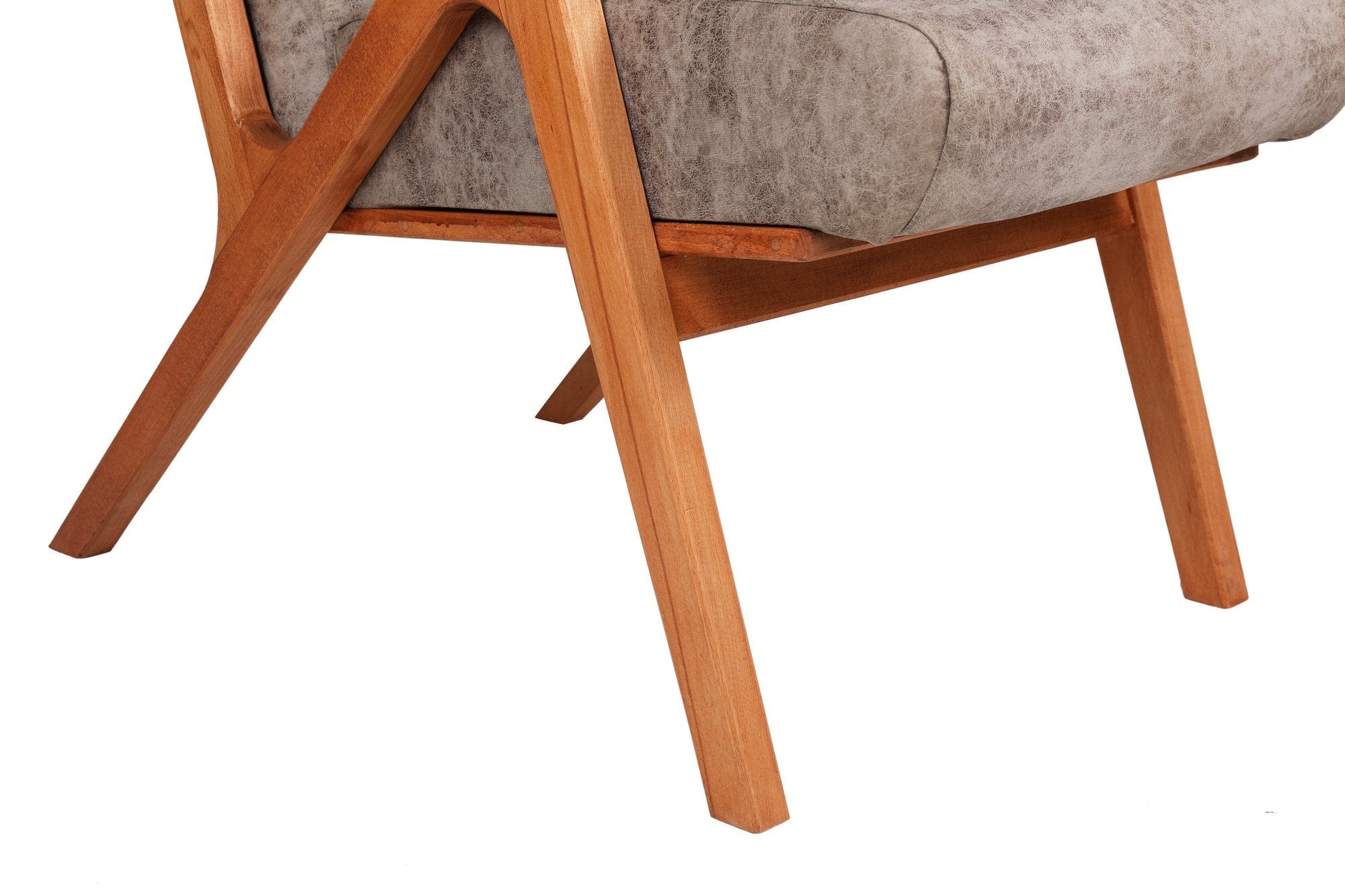 Asir Fotoliu fix tapitat cu stofa, Melody Gri / Fag, l64xA50xH93 cm