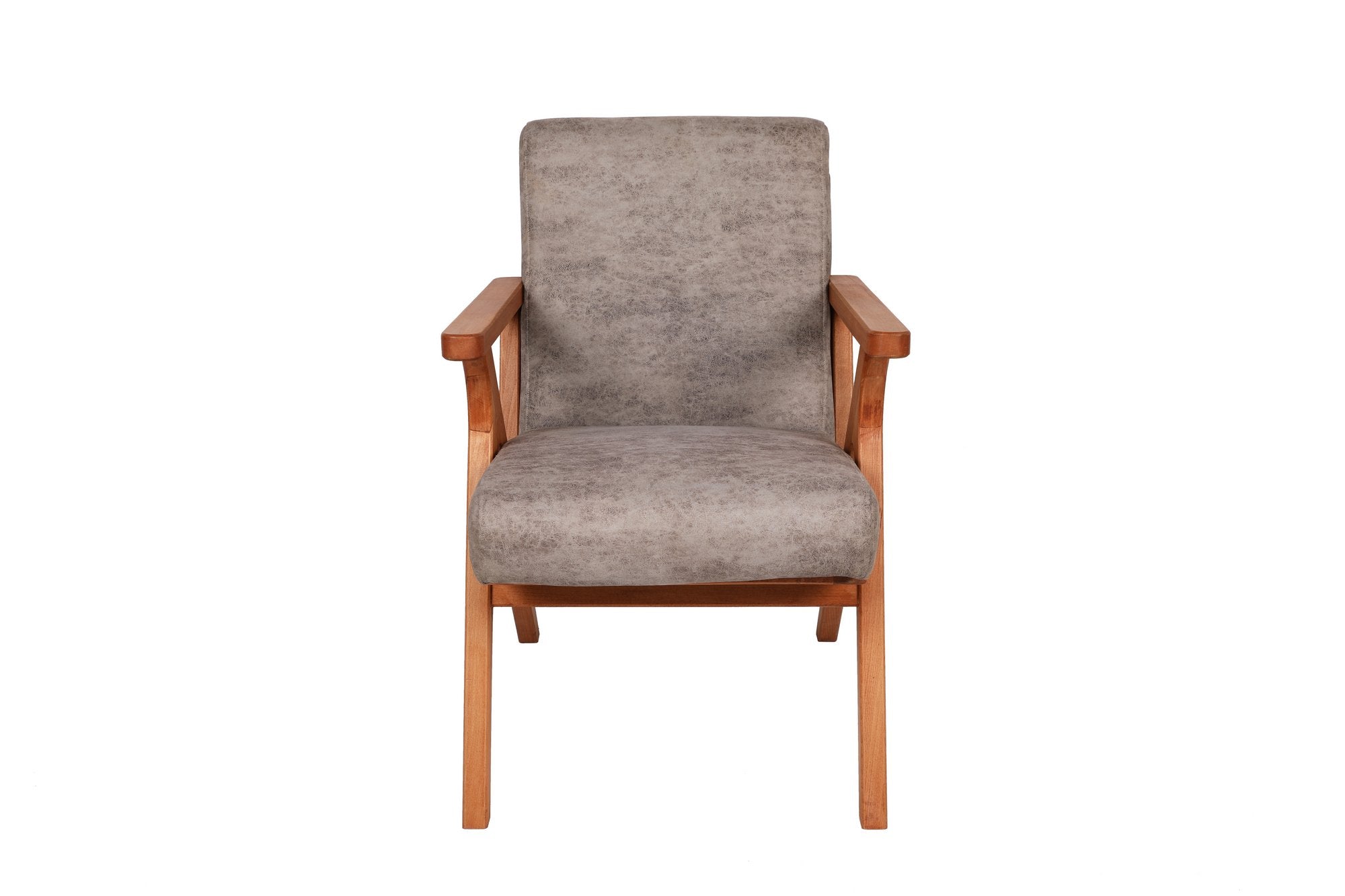 Asir Fotoliu fix tapitat cu stofa, Melody Gri / Fag, l64xA50xH93 cm