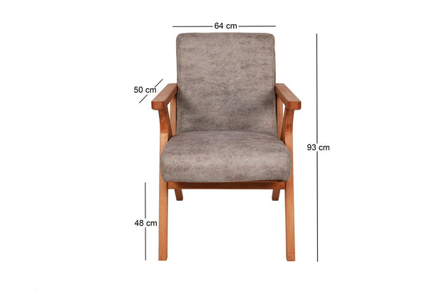 Fotoliu fix tapitat cu stofa, Melody Gri / Fag, l64xA50xH93 cm (12)