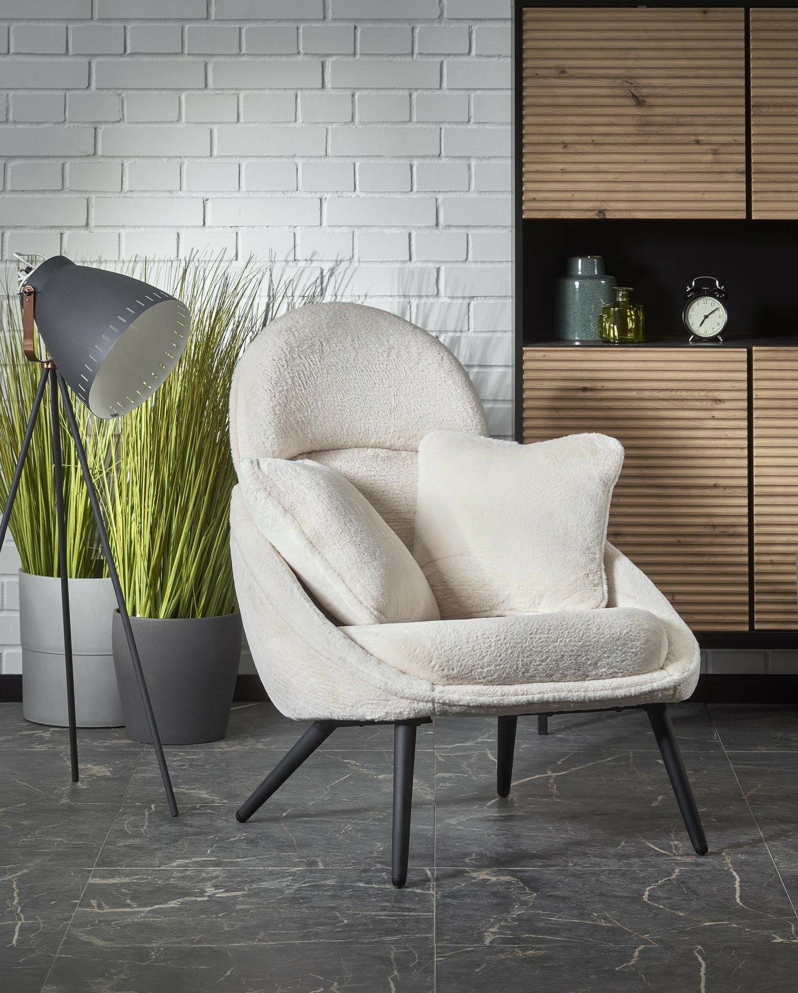 Halmar Fotoliu fix tapitat cu stofa, Merry Crem, l80xA90xH95 cm