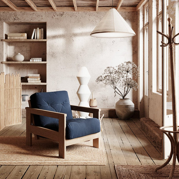 Fotoliu Fix tapitat cu stofa, Mexico Oil Albastru, l75xA105xH83 cm (1)