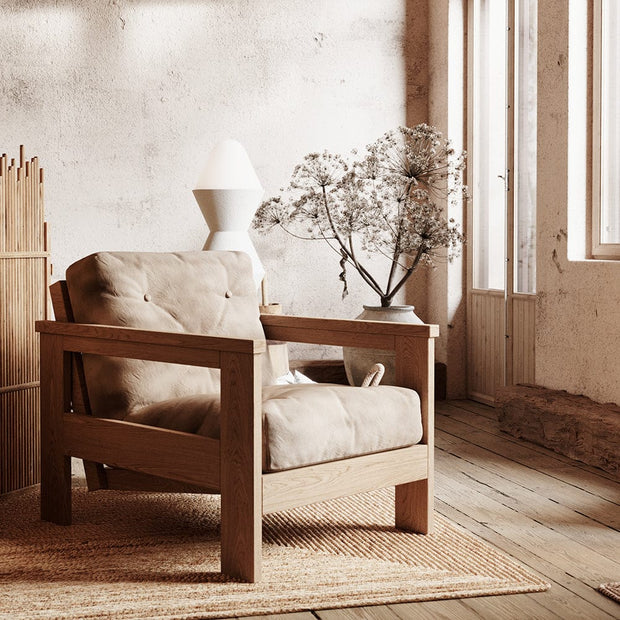 Fotoliu Fix tapitat cu stofa, Mexico Oil Crem, l75xA105xH83 cm (2)