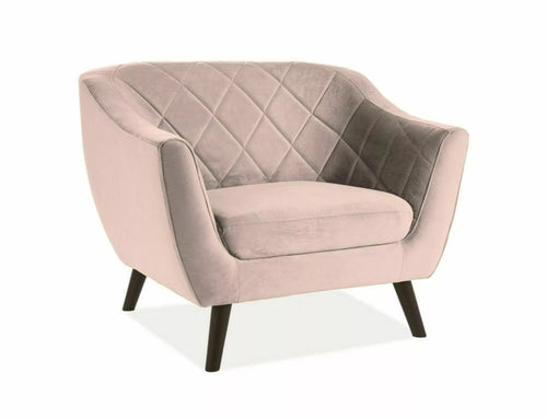 Fotoliu Fix tapitat cu stofa, Molly 1 Velvet Bej / Wenge, l105xA85xH83 cm