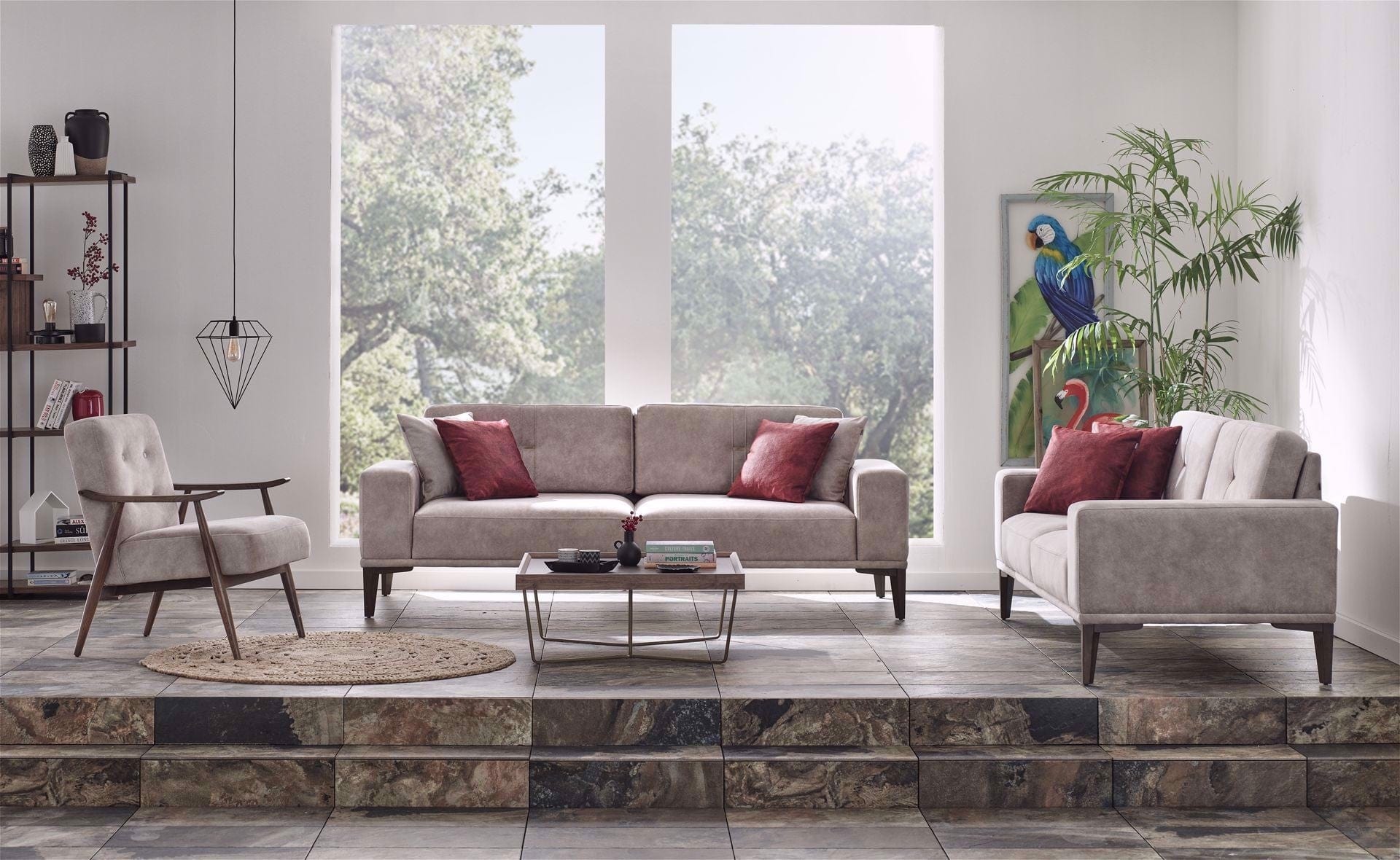 Fotoliu fix tapitat cu stofa Nadia Gri, l70xA80xH86 cm (2)