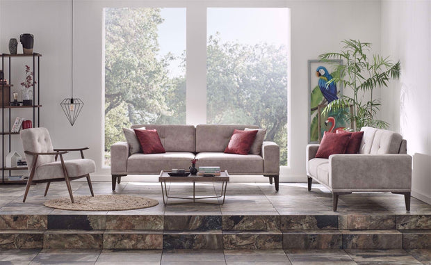 Fotoliu fix tapitat cu stofa Nadia Gri, l70xA80xH86 cm (2)