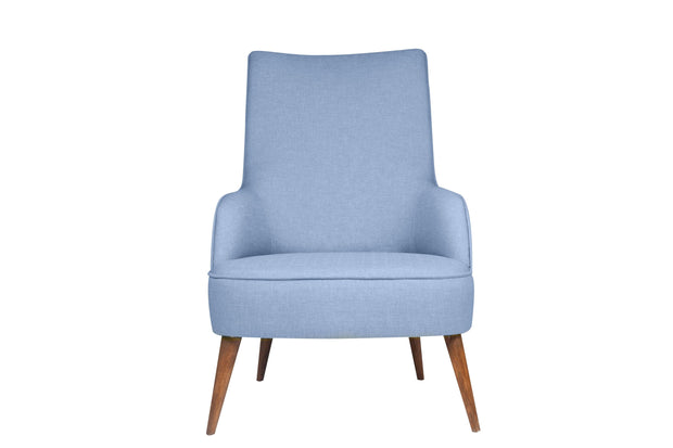 Fotoliu fix tapitat cu stofa, Nathanial Albastru / Maro, l69xA89xH107 cm