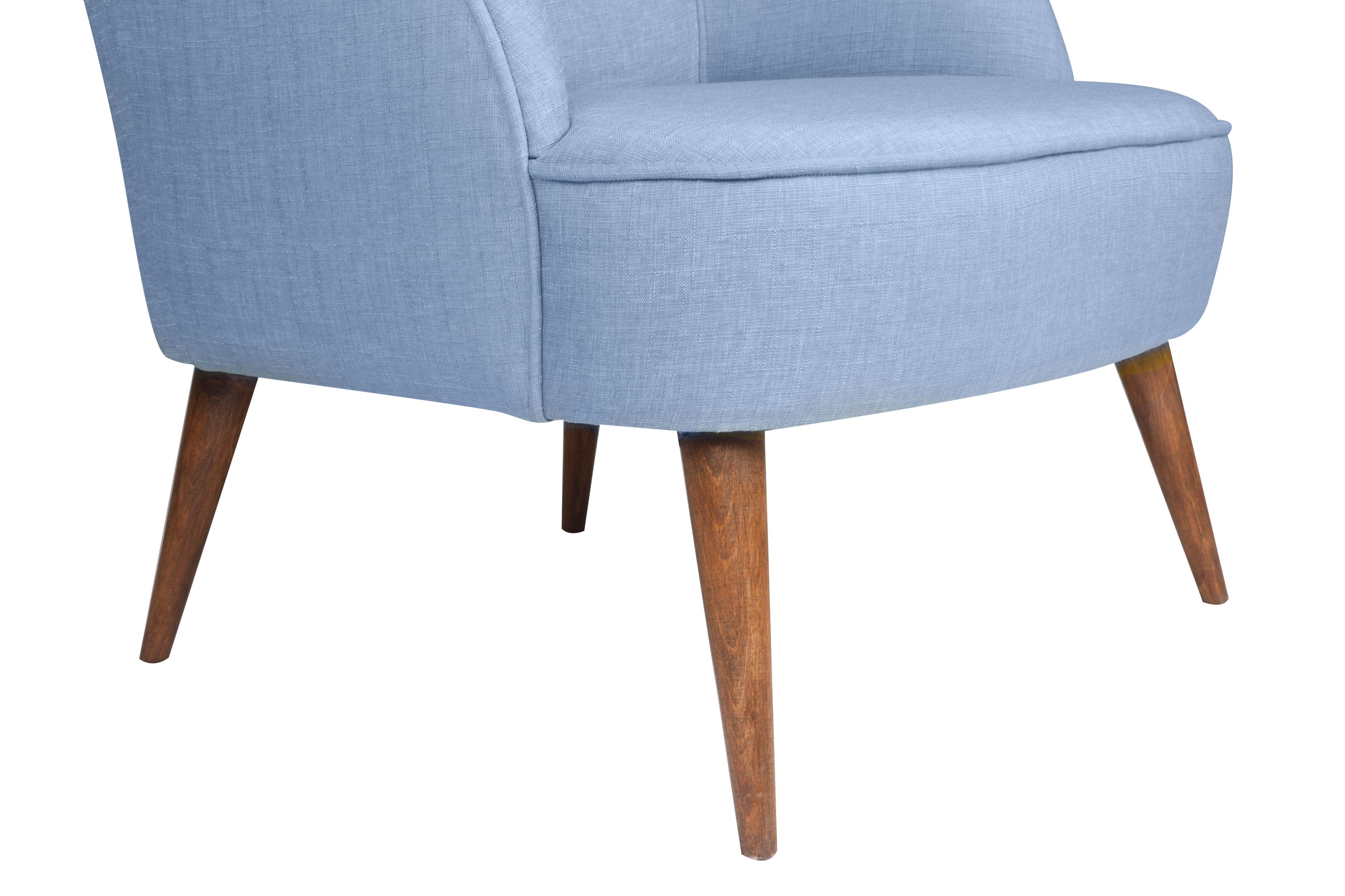 Fotoliu fix tapitat cu stofa, Nathanial Albastru / Maro, l69xA89xH107 cm (3)