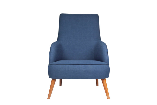 Fotoliu fix tapitat cu stofa, Nathanial Bleumarin / Maro, l69xA89xH107 cm