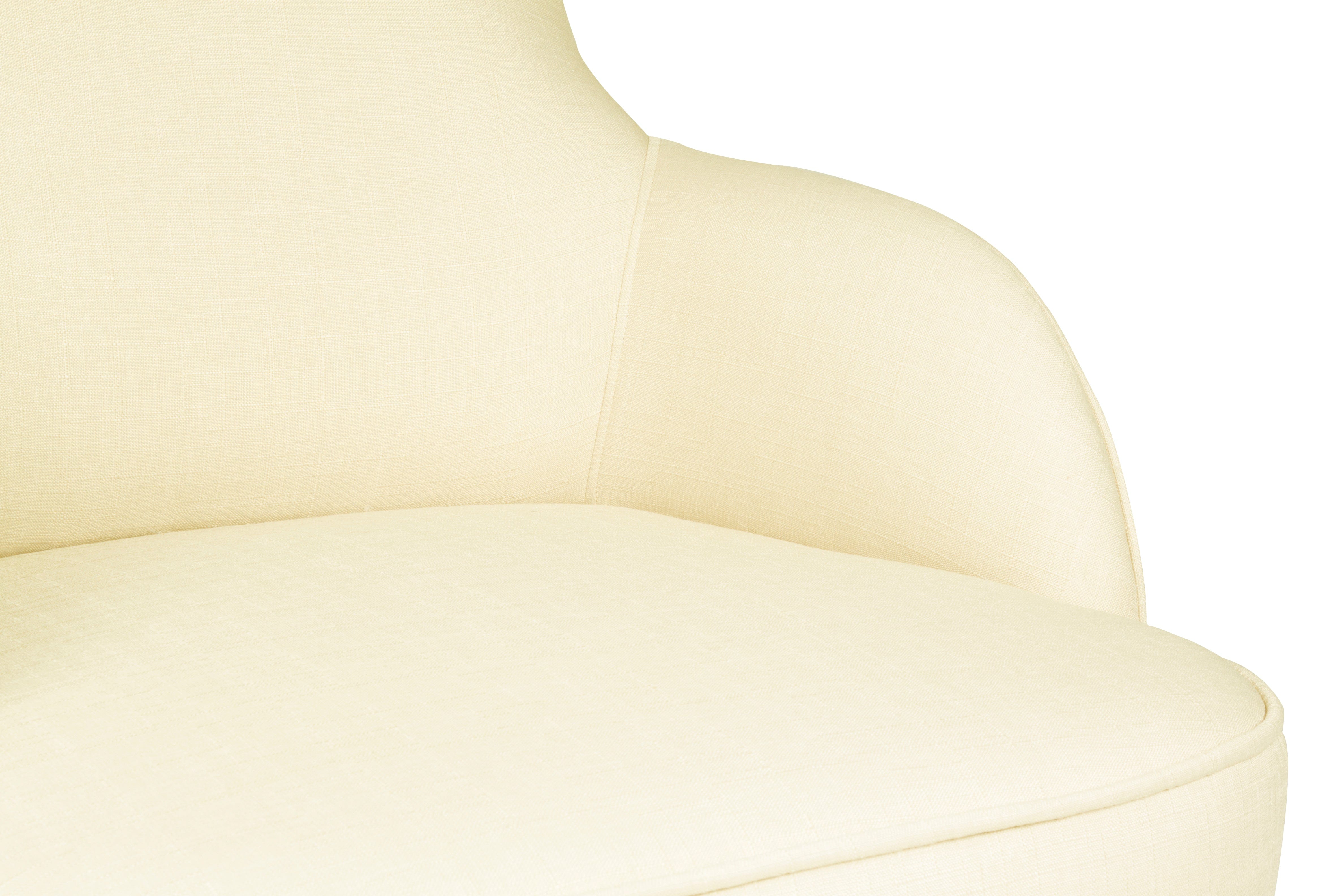 Fotoliu fix tapitat cu stofa, Nathanial Crem / Maro, l69xA89xH107 cm (2)