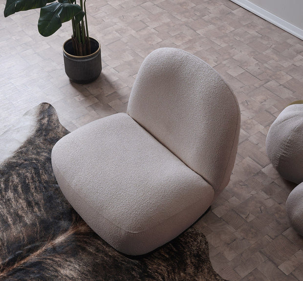 Fotoliu fix tapitat cu stofa New Moon Crem, l86xA92xH80 cm (1)