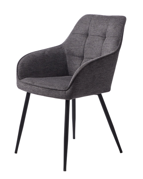 Unique Furniture A/S Fotoliu Fix tapitat cu stofa, Nolan Gri Inchis / Negru, l59xA58xH84 cm