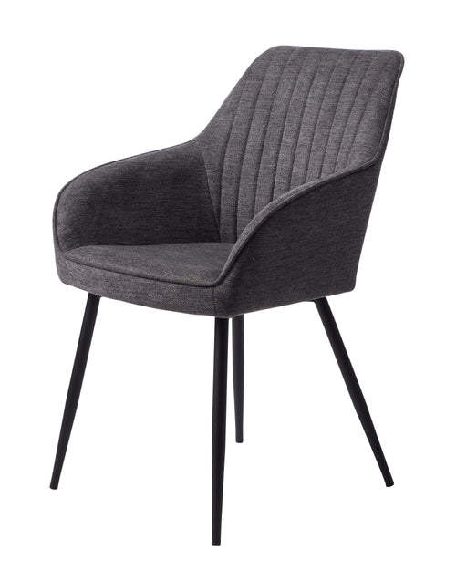 Unique Furniture A/S Fotoliu Fix tapitat cu stofa, Nolan Line Gri Inchis / Negru, l59xA58xH84 cm