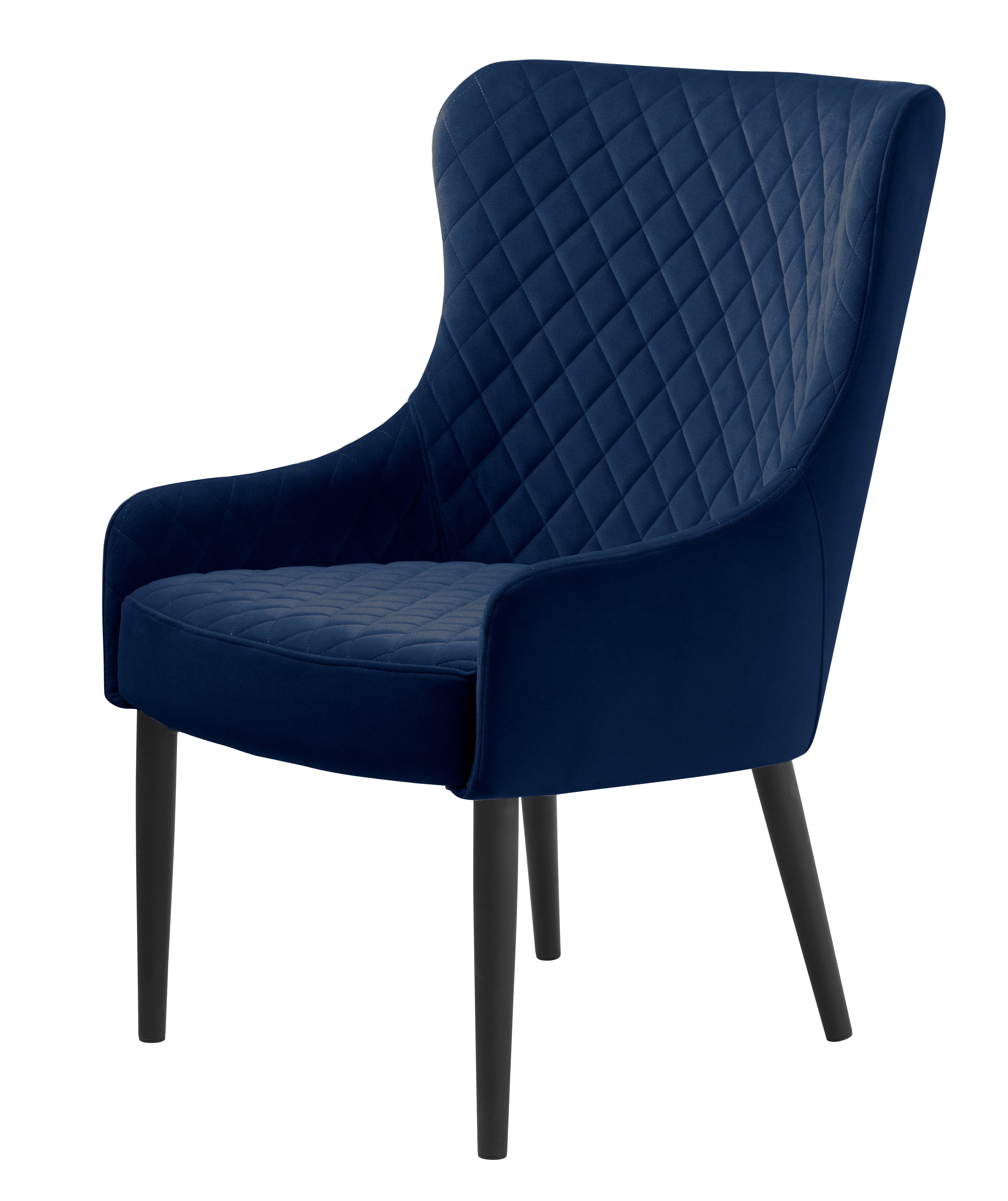 Unique Furniture A/S Fotoliu Fix tapitat cu stofa, Ottowa Velvet Albastru / Negru, l71xA63xH87 cm