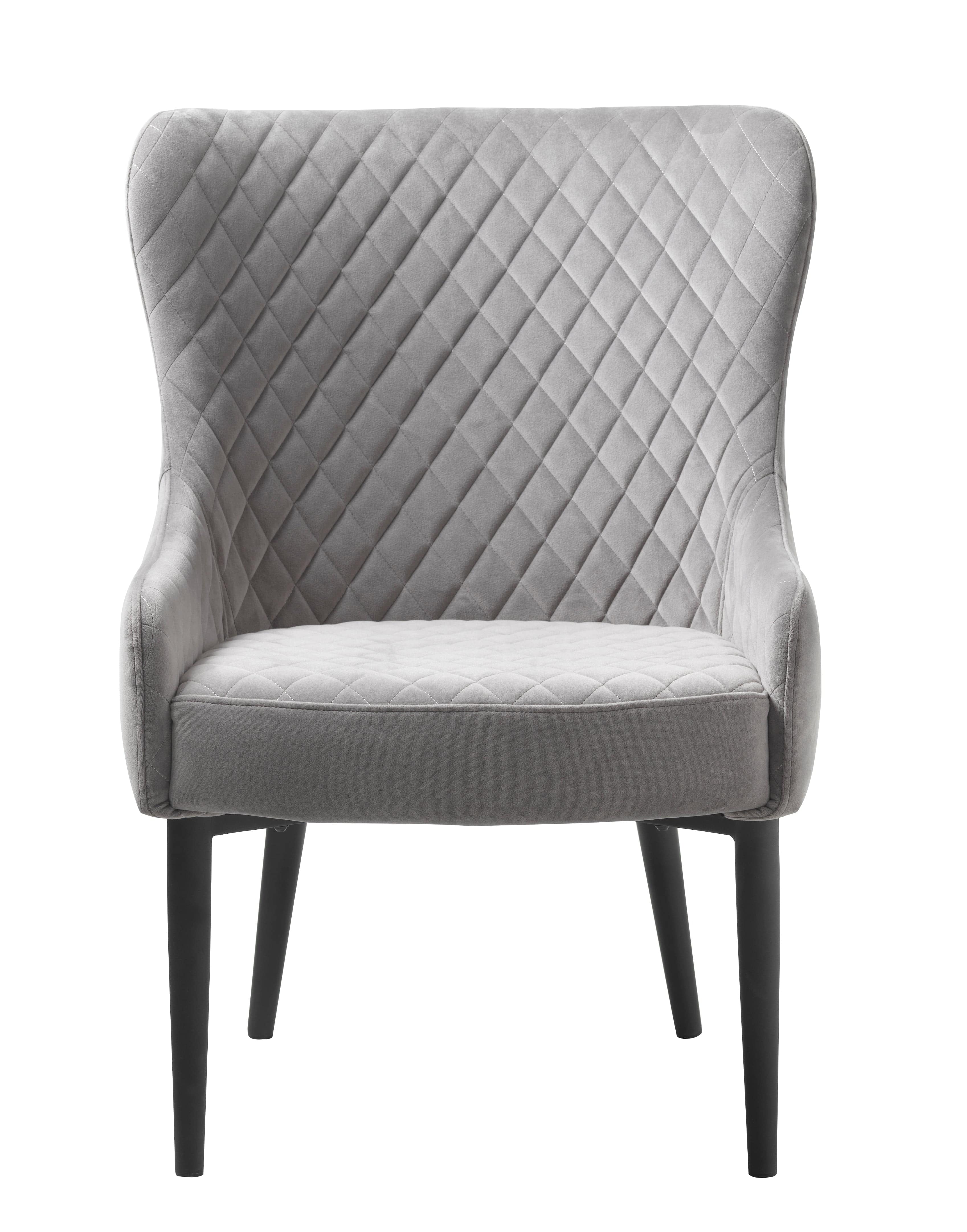 Unique Furniture A/S Fotoliu Fix tapitat cu stofa, Ottowa Velvet Gri / Negru, l71xA63xH87 cm