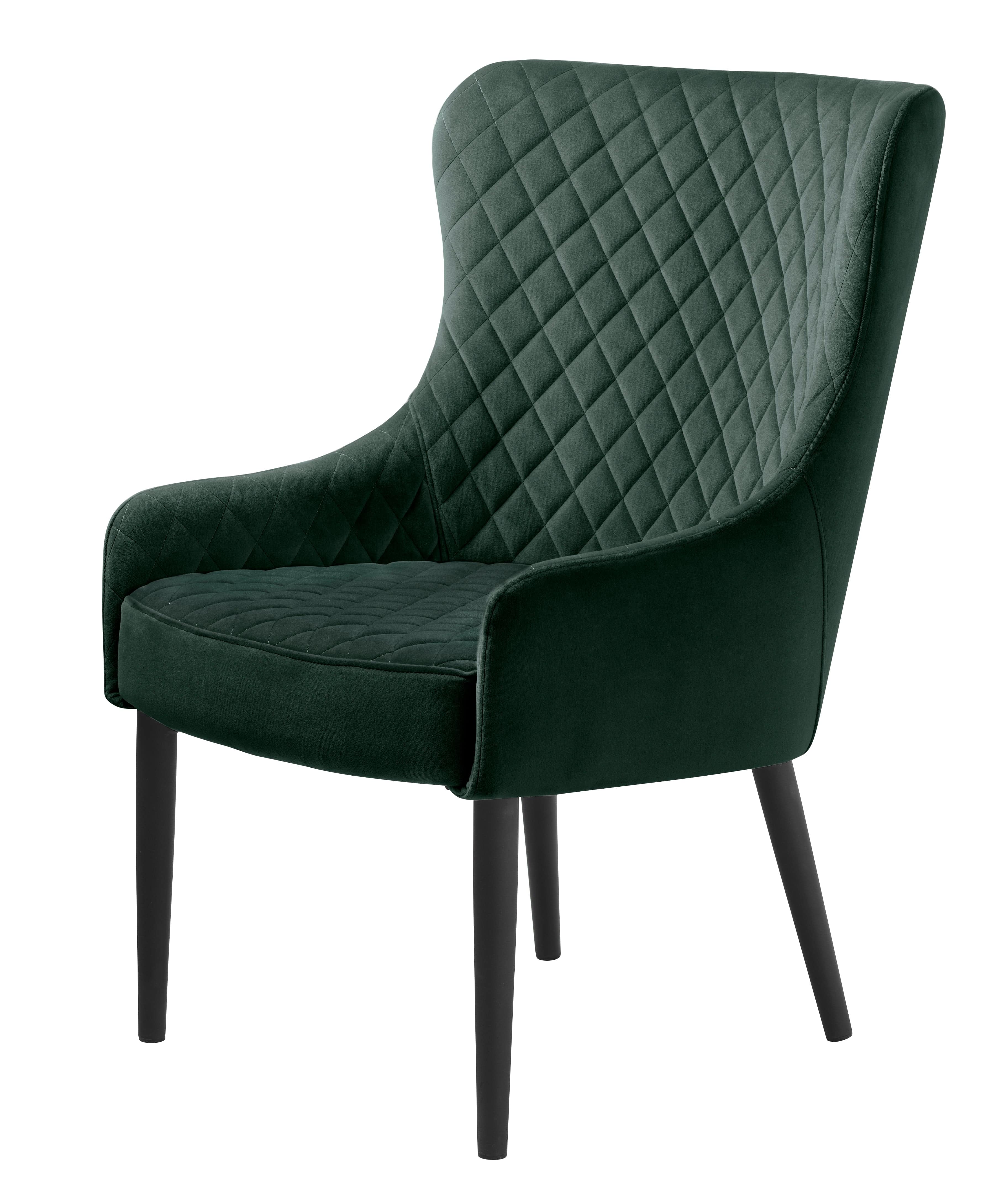 Unique Furniture A/S Fotoliu Fix tapitat cu stofa, Ottowa Velvet Verde / Negru, l71xA63xH87 cm