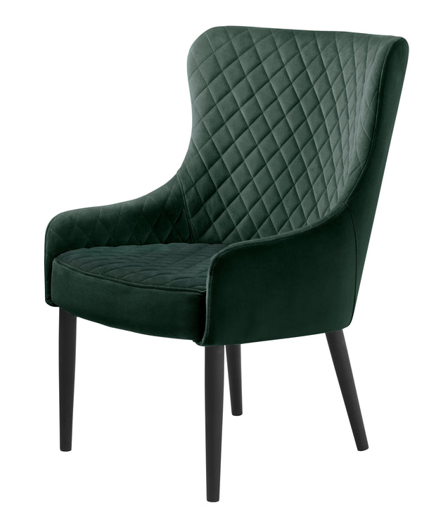 Unique Furniture A/S Fotoliu Fix tapitat cu stofa, Ottowa Velvet Verde / Negru, l71xA63xH87 cm