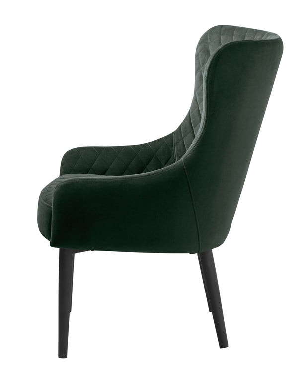 Unique Furniture A/S Fotoliu Fix tapitat cu stofa, Ottowa Velvet Verde / Negru, l71xA63xH87 cm