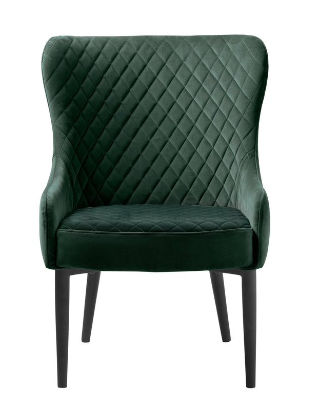 Unique Furniture A/S Fotoliu Fix tapitat cu stofa, Ottowa Velvet Verde / Negru, l71xA63xH87 cm