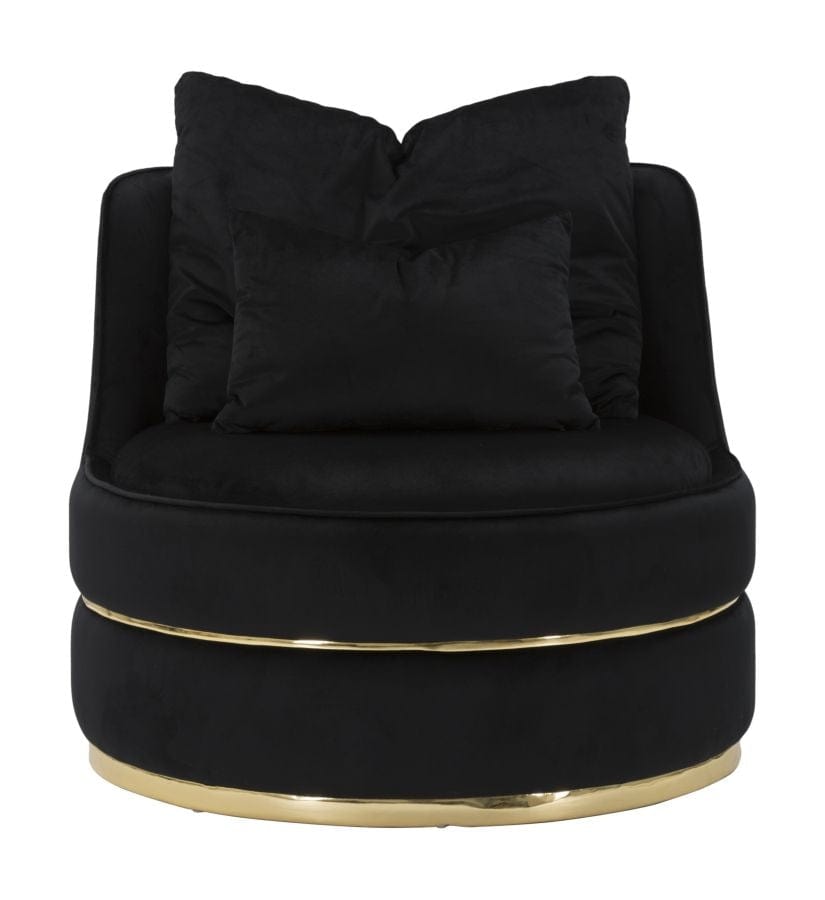 Fotoliu fix tapitat cu stofa Paris Space Velvet Negru / Auriu, l84xA84xH72 cm (2)