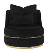 Fotoliu fix tapitat cu stofa Paris Space Velvet Negru / Auriu, l84xA84xH72 cm (2)