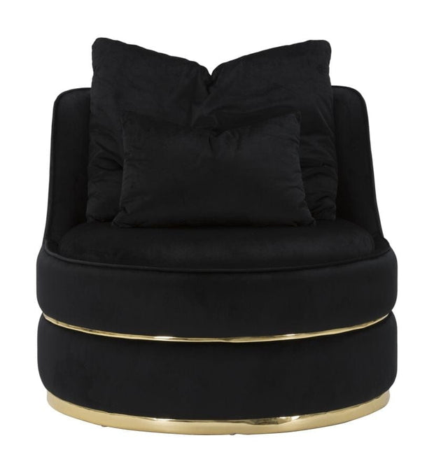 Fotoliu fix tapitat cu stofa Paris Space Velvet Negru / Auriu, l84xA84xH72 cm (2)