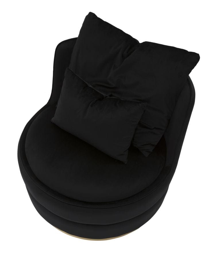 Fotoliu fix tapitat cu stofa Paris Space Velvet Negru / Auriu, l84xA84xH72 cm (5)