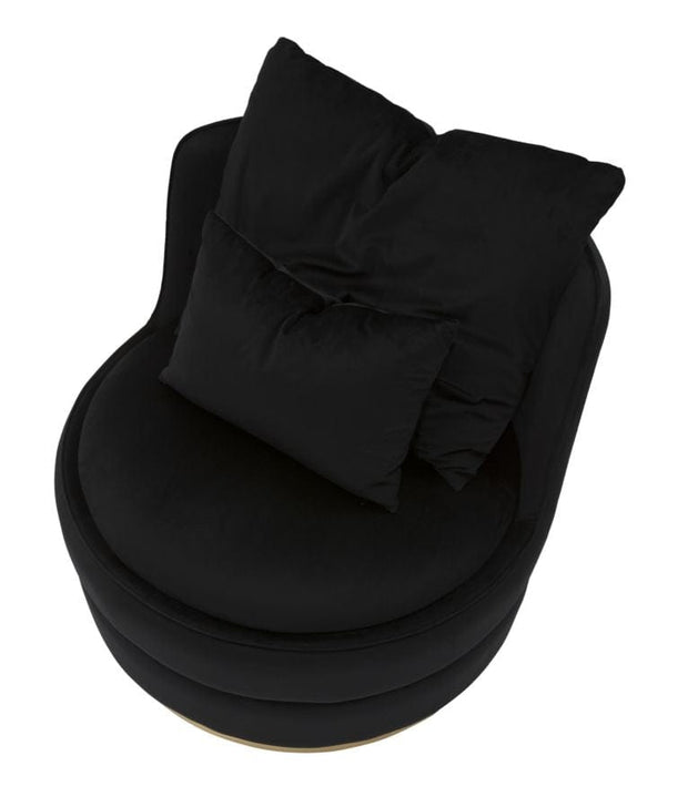 Fotoliu fix tapitat cu stofa Paris Space Velvet Negru / Auriu, l84xA84xH72 cm (5)