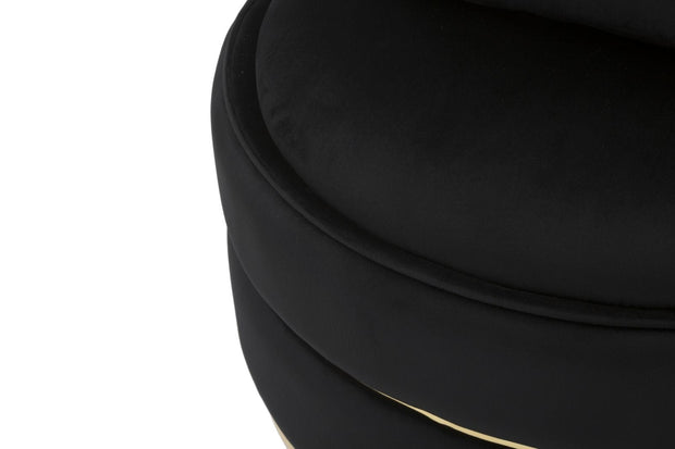 Fotoliu fix tapitat cu stofa Paris Space Velvet Negru / Auriu, l84xA84xH72 cm (8)