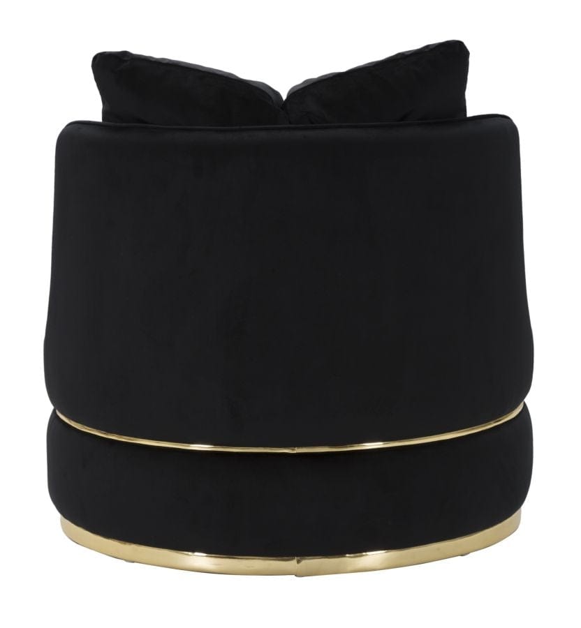 Fotoliu fix tapitat cu stofa Paris Space Velvet Negru / Auriu, l84xA84xH72 cm (3)