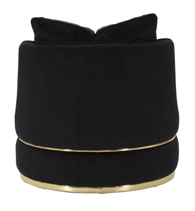 Fotoliu fix tapitat cu stofa Paris Space Velvet Negru / Auriu, l84xA84xH72 cm (3)