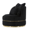 Fotoliu fix tapitat cu stofa Paris Space Velvet Negru / Auriu, l84xA84xH72 cm (4)