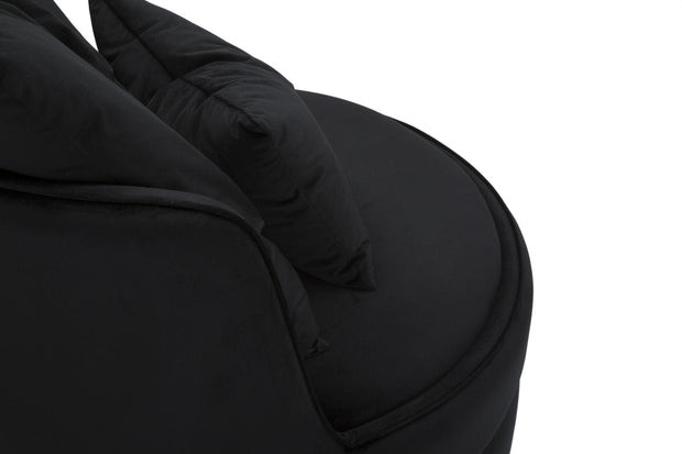 Fotoliu fix tapitat cu stofa Paris Space Velvet Negru / Auriu, l84xA84xH72 cm (6)