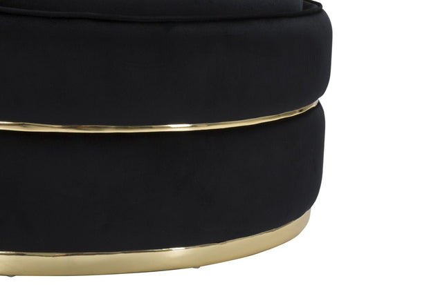 Fotoliu fix tapitat cu stofa Paris Space Velvet Negru / Auriu, l84xA84xH72 cm (7)