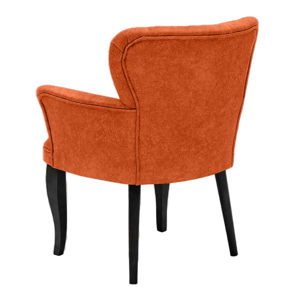 Asir Fotoliu fix tapitat cu stofa, Paris Wooden Caramiziu / Negru, l68xA52xH79 cm