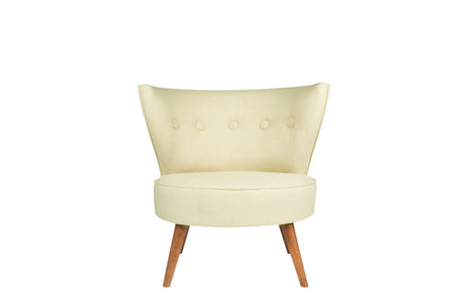 Fotoliu fix tapitat cu stofa, Patrica Crem / Maro, l80xA74xH75 cm