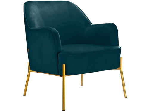 Dorel Home Fotoliu fix tapitat cu stofa, Runa Velvet Albastru / Auriu, l77xA65xH80 cm