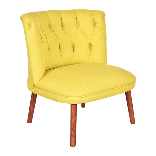 Fotoliu fix tapitat cu stofa, San Fabian Galben, l70xA78xH78 cm