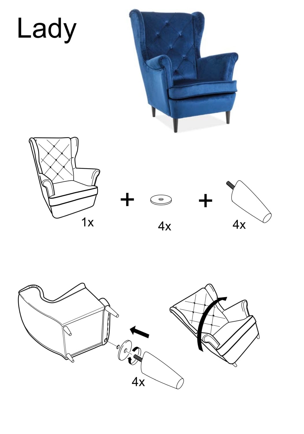 Fotoliu fix tapitat cu stofa si picioare din lemn Layne Velvet Curry, l75xA85xH101 cm (2)