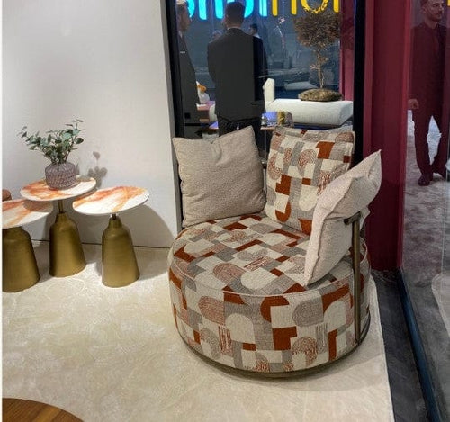 Fotoliu fix tapitat cu stofa si picioare din lemn, Lima Multicolor, l100xA100xH70 cm